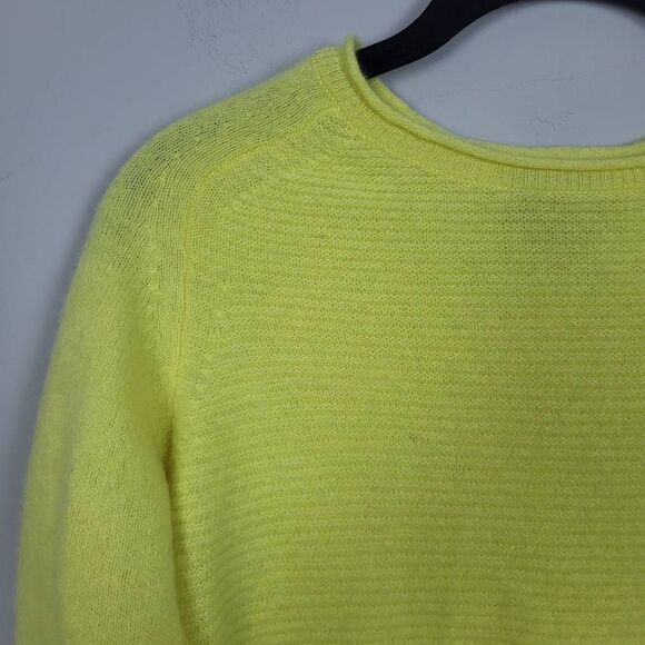 Pure Collection Womens 8/10 Medium 100% Cashmere Sweater Yellow Pullover - Picture 3 of 6